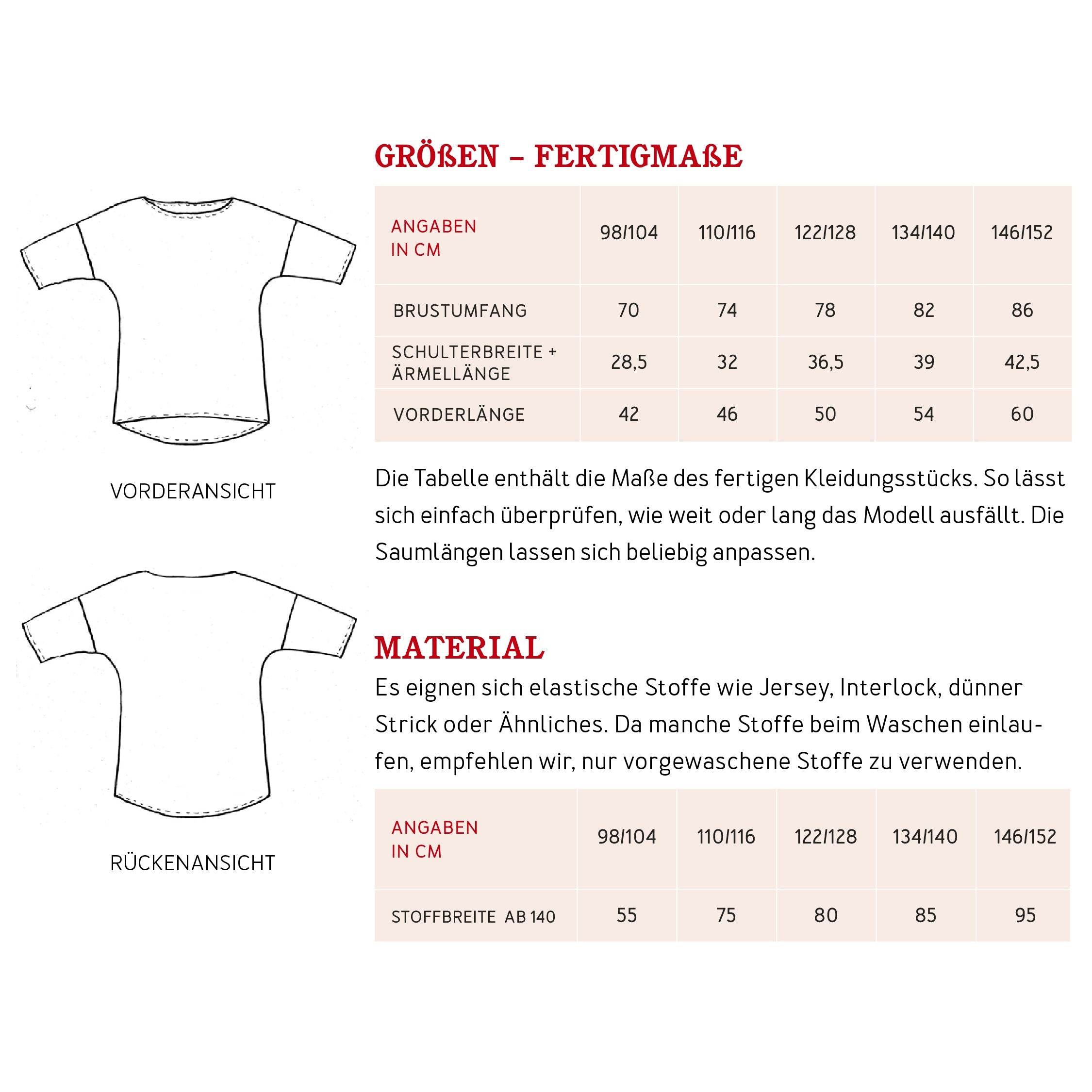 Shirt KARLA | Schnittmuster Gr. 98-152 - Sewando