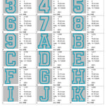 Stickdatei Chenille Applikation Schrift ca. 75mm Set 2543 - Sewando