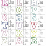 Stickdatei ABC Buchstaben Schlüsselanhänger Applikation Taschenbaumler Monogramm Set 300 - Sewando
