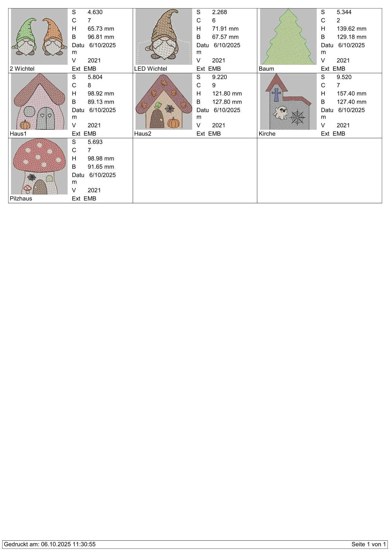 Stickdatei Herbst Dorf Halloween Set 2588 - Sewando