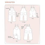 Schnittmuster Mitwachs-Kinderlatzhose & Latzshorts | Gr. 86 - 128 - Sewando