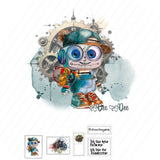 Bügelbild Roboter Dee Dee - Bügelbild zum Drucken - Sewando