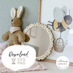 Laserdatei | Kinderspiegel mit Blumen-Design | inkl. Gewerbelizenz - Sewando