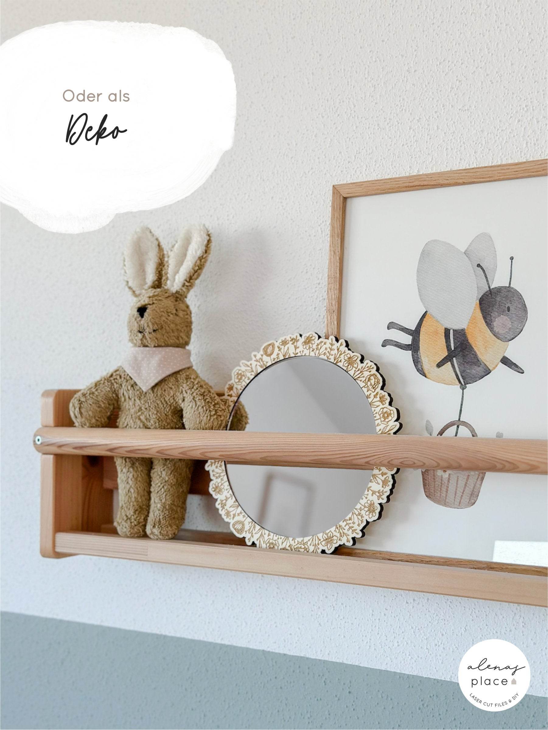 Laserdatei | Kinderspiegel mit Blumen-Design | inkl. Gewerbelizenz - Sewando