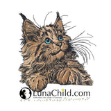 Stickdatei Applikation Maine Coon Katze "Kiss" - realistisch - FÜR HELLE & DUNKLE STOFFE