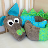 Nähanleitung Bettschlange Dino Bettrolle - Sewando