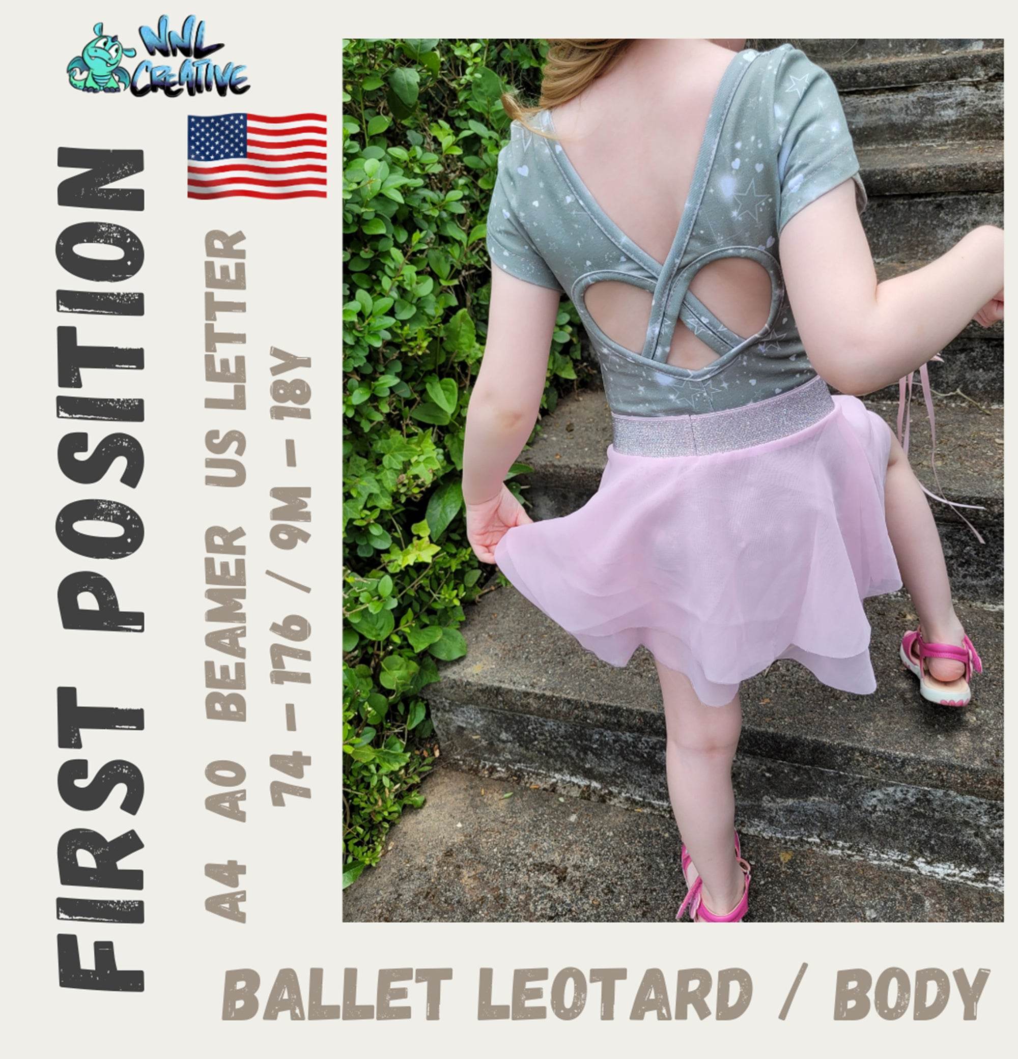 Schnittmuster / Sewing Pattern *Ballet Leotard First Position* Size 74-176 / 9m - 18 Years - Sewando