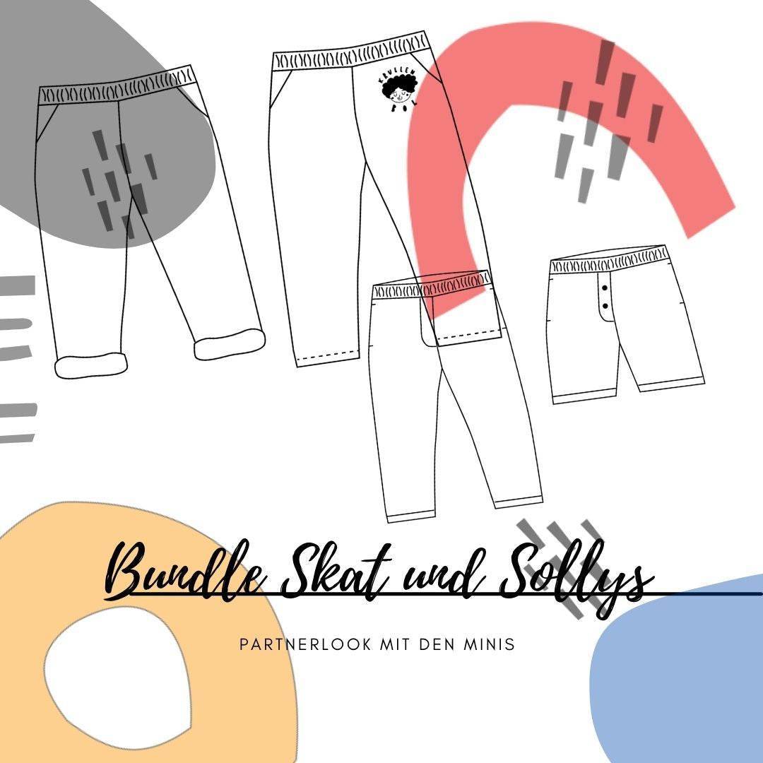 Schnittmuster Bunde Kinderhose Sollys und Damenhose Skat Gr. 56-140 und Gr. 32-50 - Sewando