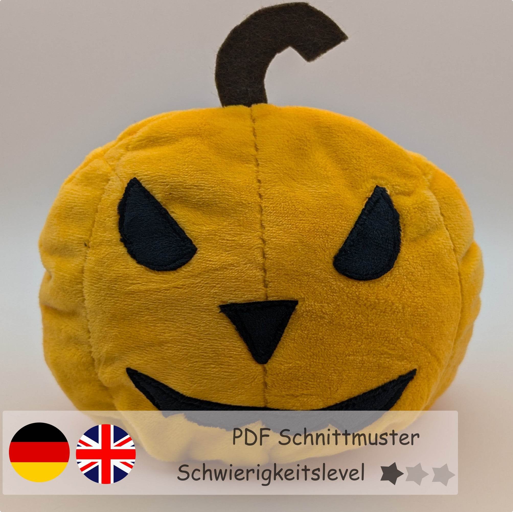 Kürbis Wendekuscheltier Krempeltierseite Level 1 - Nähanleitung und Schnittmuster - Sewando