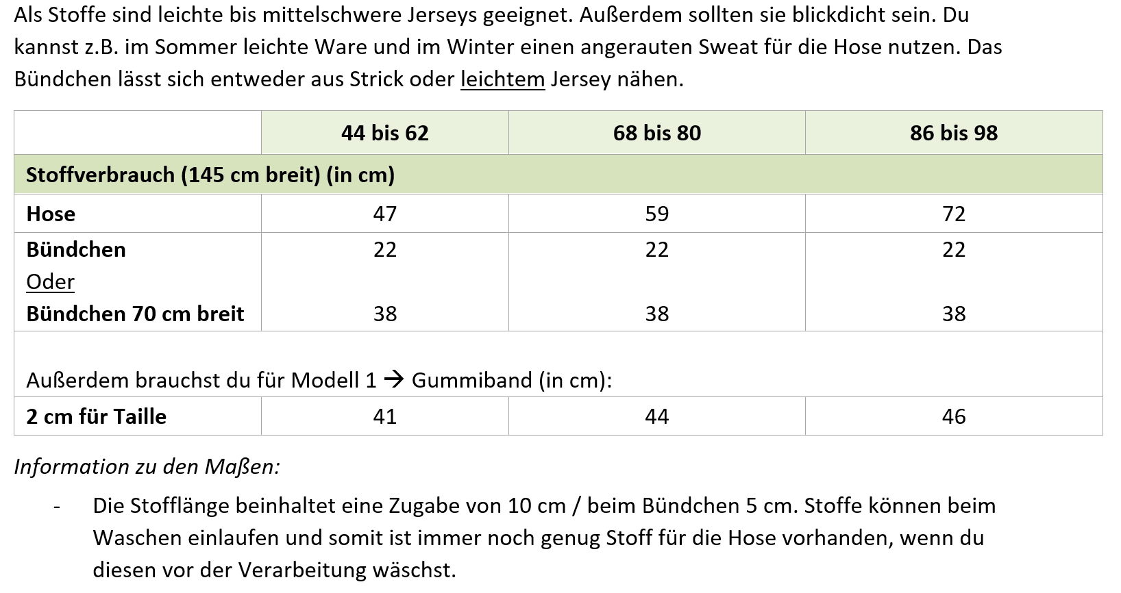 Schnittmuster Lena – Bequeme Babyhose aus Jersey oder Sweat Gr. 44-98 - Sewando