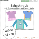 Schnittmuster Lia – Babyshirt mit Teilung & Knopfleiste aus Jersey Gr. 56-98 - Sewando