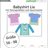 Schnittmuster Lia – Babyshirt mit Teilung & Knopfleiste aus Jersey Gr. 56-98 - Sewando