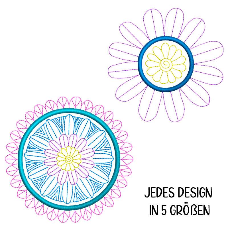 Stickdatei Set 8 Mandalas in jeweils 5 Größen - Sewando