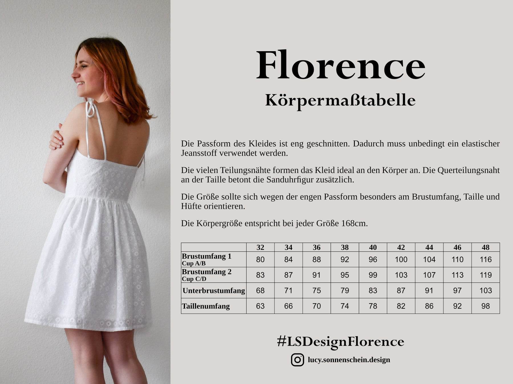 Sommerkleid /-top - Florence - Schnittmuster - Gr. 32-48 - Sewando
