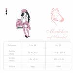 Mädchen auf Schaukel Stickdatei, zartes Doodle-Motiv mit verträumter Schaukelszene für deine Stickmaschine - Sewando