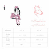 Mädchen auf Schaukel Stickdatei, zartes Doodle-Motiv mit verträumter Schaukelszene für deine Stickmaschine - Sewando