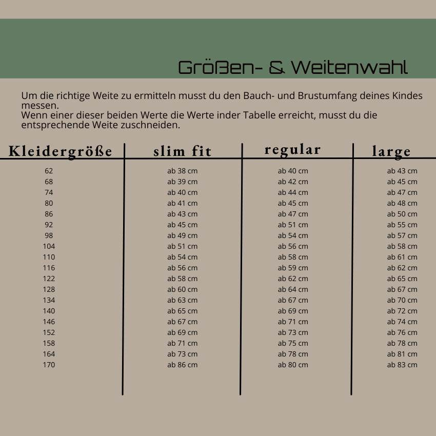 Schnittmuster Yuna Beamerversion Gr. 62 bis 146 - Sewando