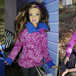 COCCOLETTA: MODEPUPPE: SWEATPULLOVER EBOOK HOODIE MIT KRAGEN - Sewando