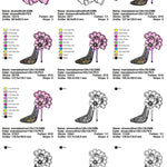Stickdatei High Heel Mandala Style Curved Fill Vollstick mit Blumen - Sewando