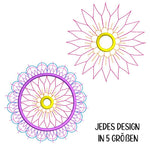 Stickdatei Set 8 Mandalas in jeweils 5 Größen - Sewando