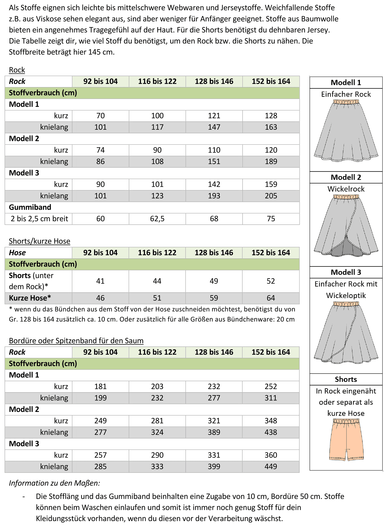 Schnittmuster Zoe Kids – Rock mit integrierter Shorts - Webware & Jersey Gr. 92-164 - Sewando
