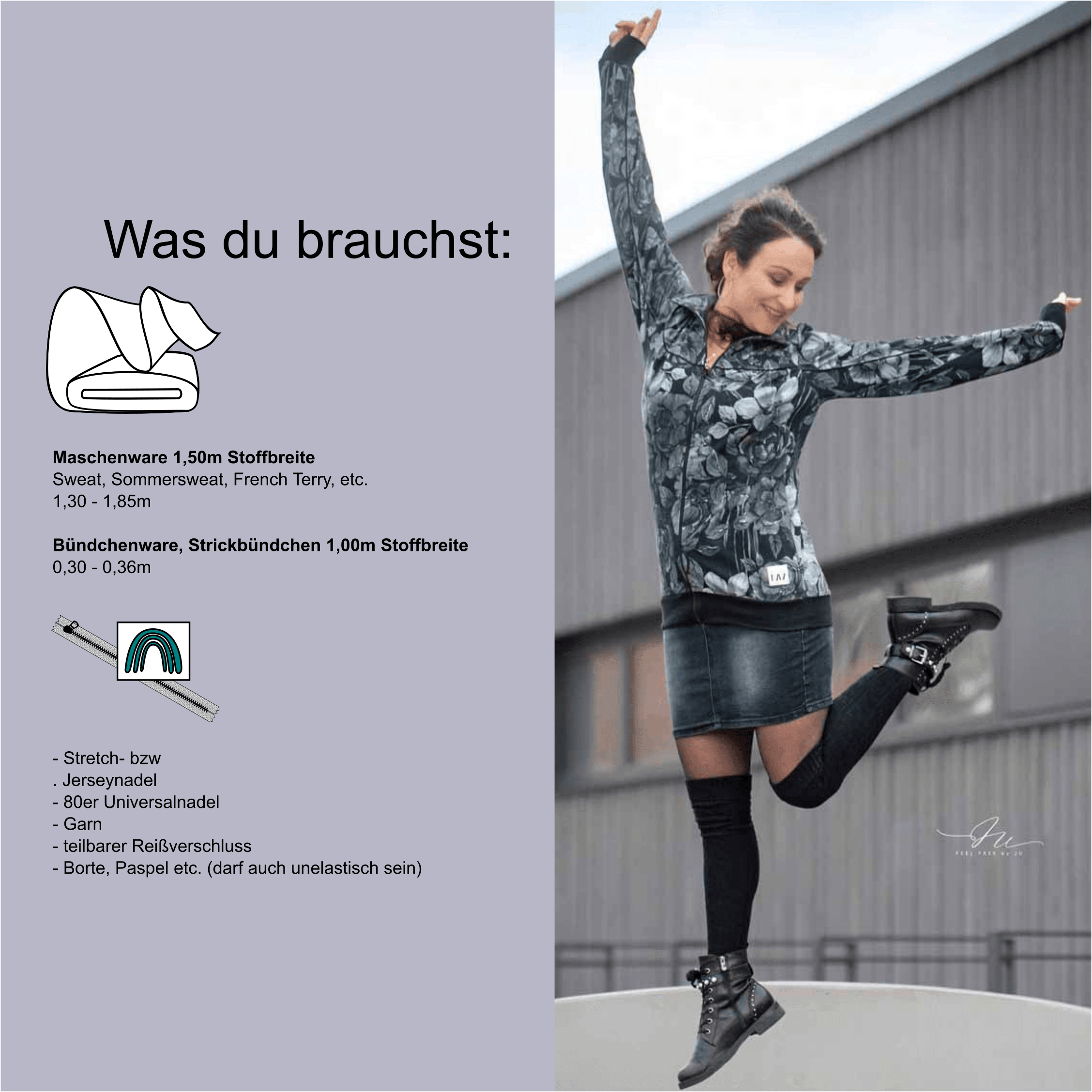 Schnittmuster Sweatjacke „Göttin des Frühlings“ Damen Gr. 32 - 62 - Sewando
