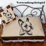Stickdatei Französische Bulldogge Welpe " Luna " - realistisch - FÜR HELLE STOFFE