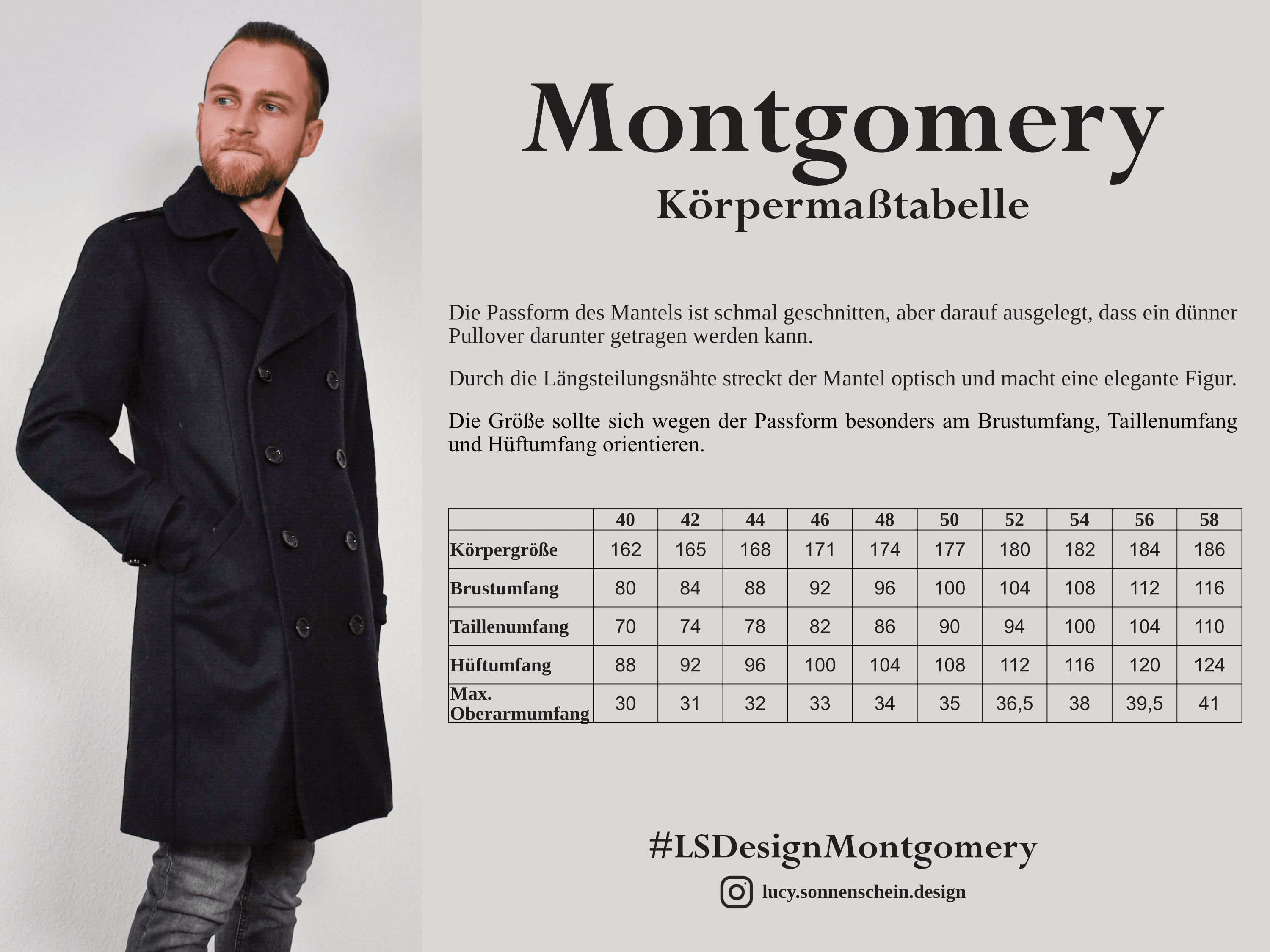 Mantel - Montgomery - Schnittmuster - Gr. 40-58 : - Sewando