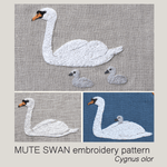 MUTE SWAN Hand Embroidery Pattern - Sewando