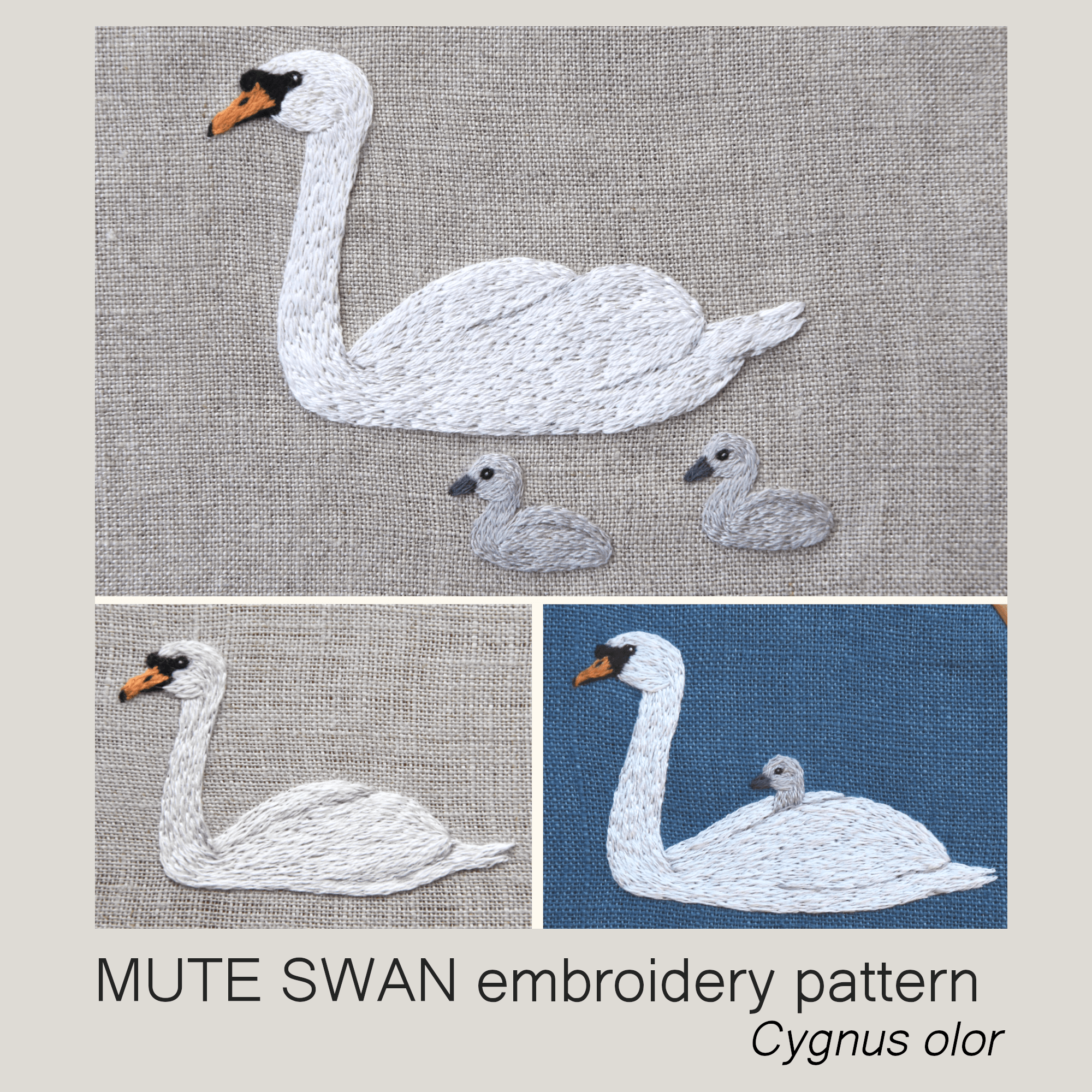MUTE SWAN Hand Embroidery Pattern - Sewando