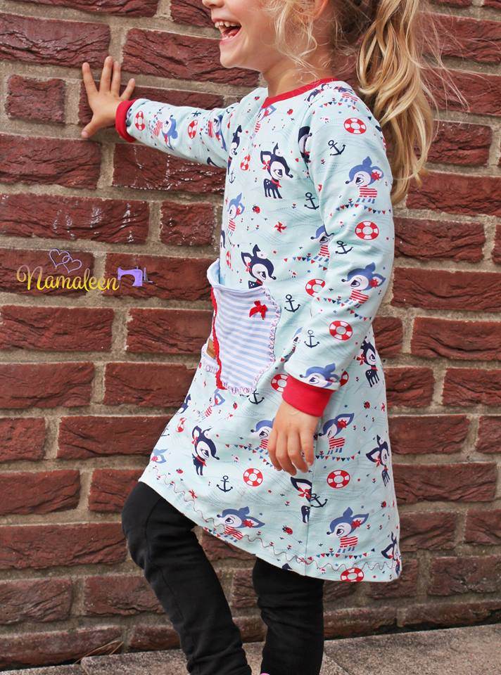 Schnittmuster timtom No.32 Sweatkleid mit Vokuhila-Saum Gr. 86-152 - Sewando