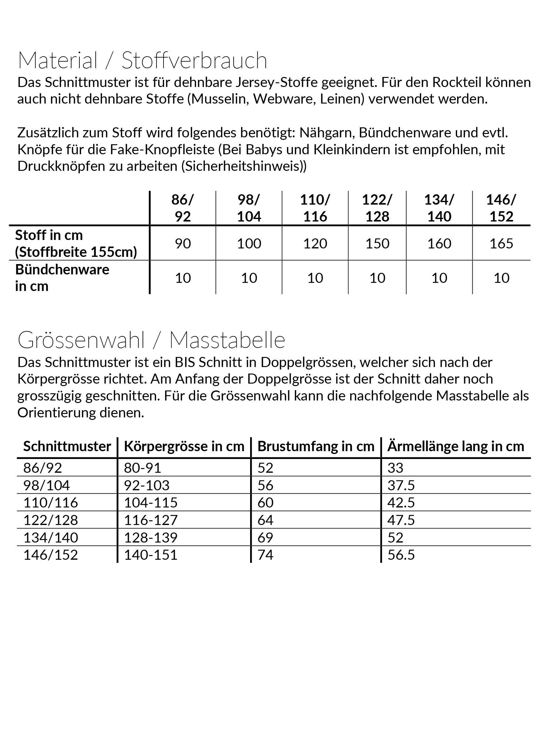 Kleid Noélia, Schnittmuster Grösse 86-152 - Sewando