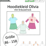 Schnittmuster Olivia – Sweatkleid oder Longshirt mit Kapuze Gr. 86-158 - Sewando