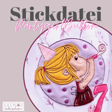 Stickdatei - Partygirl Button - Sewando
