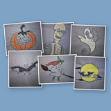 Stickdatei-Set - Single Line "Halloween" 10x10 cm