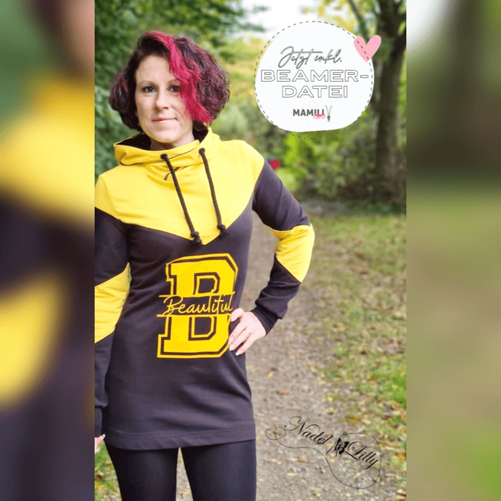 Hoodie Anneke Größe 32-54 inkl. Beamerdatei - Sewando