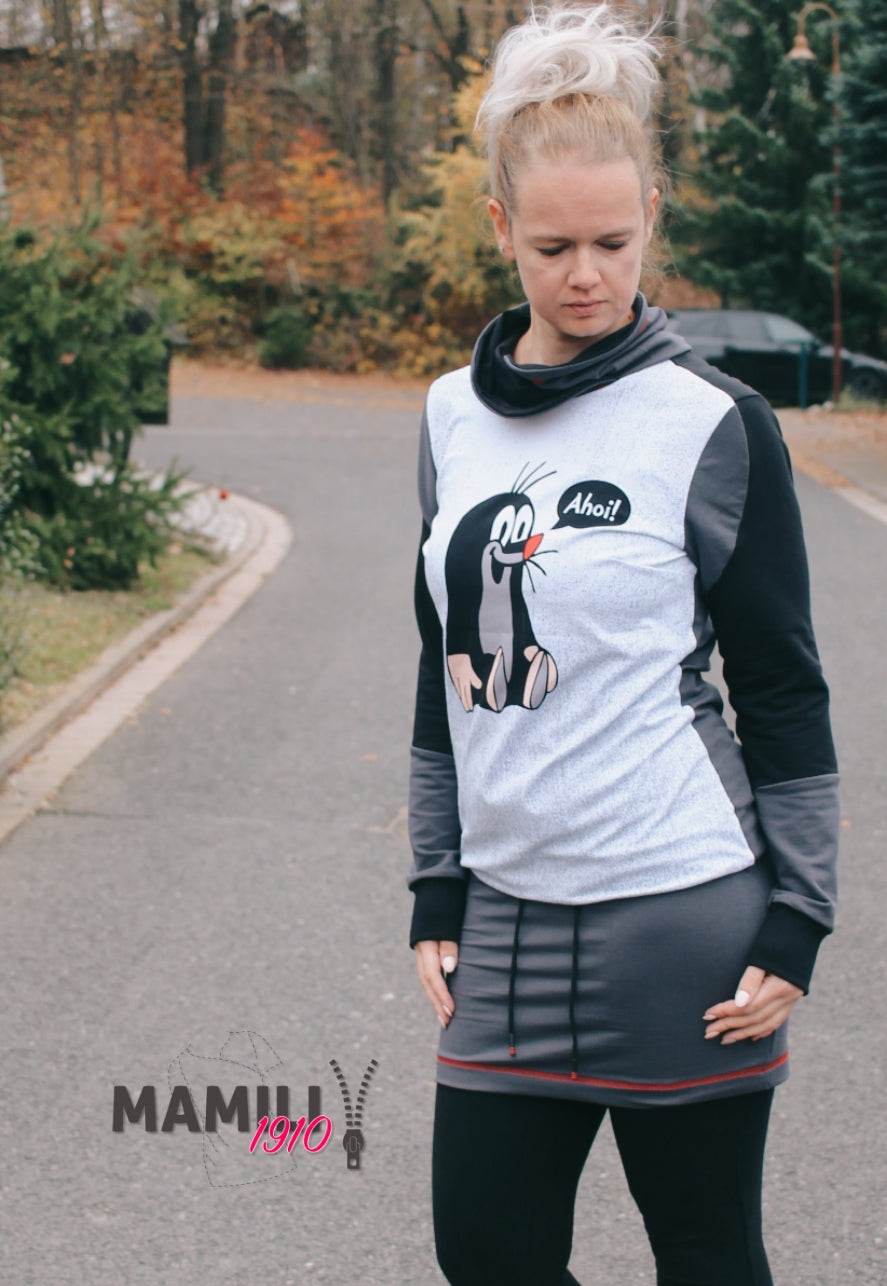 Hoodie(kleid) Leevke Gr. 32-52 inkl. Beamerdatei - Sewando