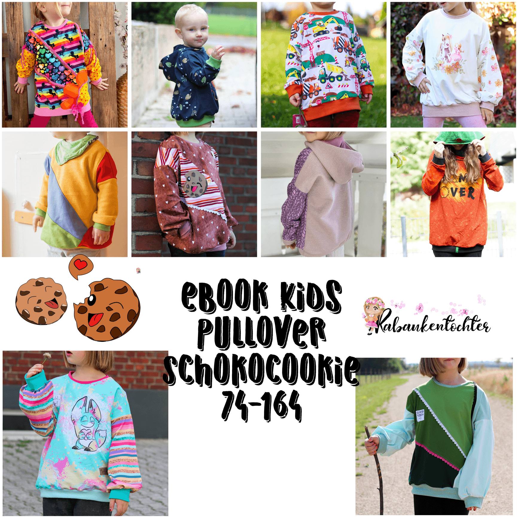 Pullover Schokocookie Größe 74-164 inkl. Applikation - Sewando