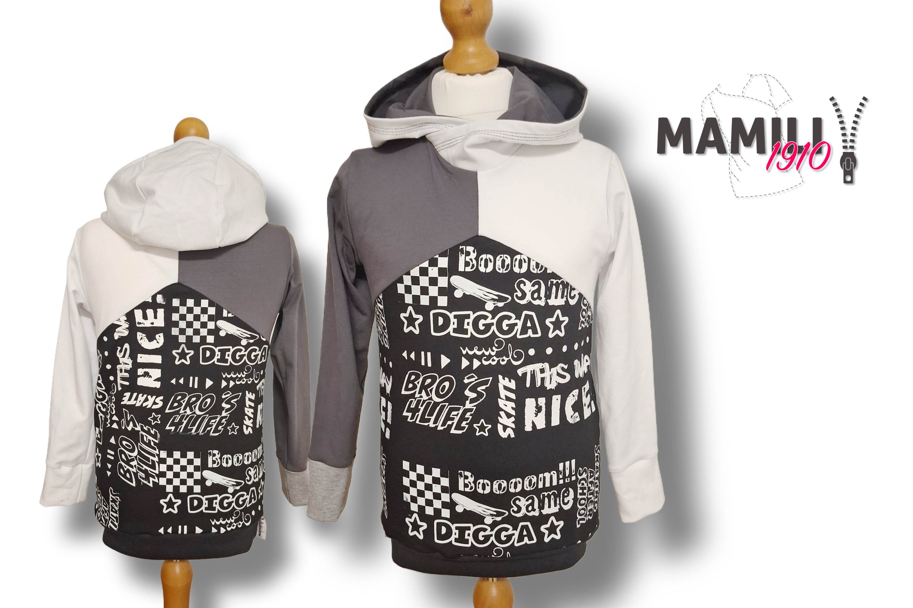 Hoodie Aik Schnittmuster Gr. 80-164: - Sewando