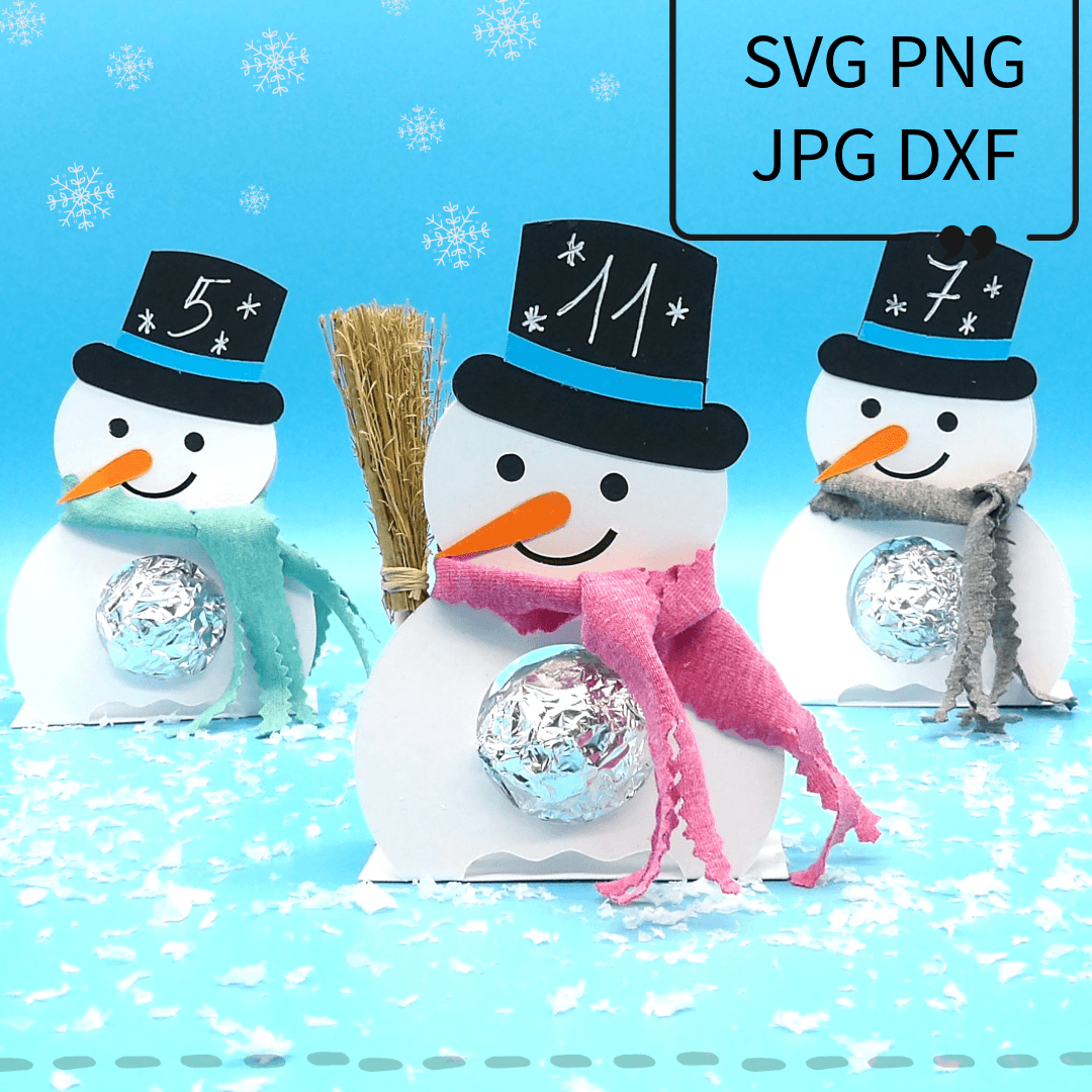 Plotterdatei Schneemann für Schokopralinen - Sewando