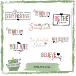 Kombinierbare Plotterdateien für Ärmel & Shirts | Positive Sprüche Bundle SVG PNG EPS | - Sewando
