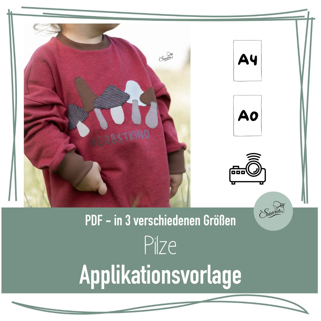 Applikationsvorlage Pilze - Sewando
