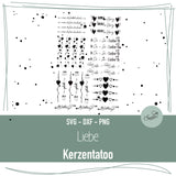 Kerzentattoo PDF Vorlage Liebe - Sewando