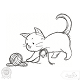 Spielende Katze Stickdatei – charmante Applikation für Kleidung & Kindergeschenke - Sewando