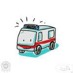 Krankenwagen Stickdatei – süßes Einsatzfahrzeug für Kinderstickereien - Sewando