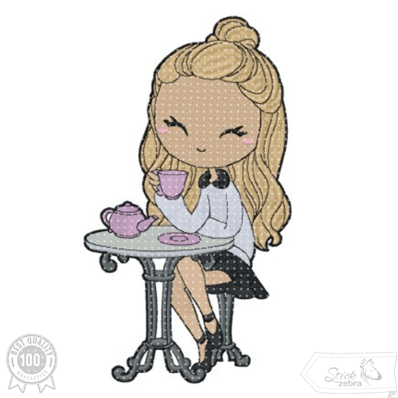Mädchen Stickdatei – für entspannte Teestunden mit deiner Stickmaschine - Sewando