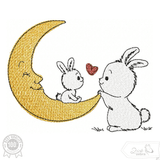 Hasenmond Stickdatei – liebevolles Mama-Baby-Motiv für Kinderzimmer, Geschenke & Herzensmomente - Sewando