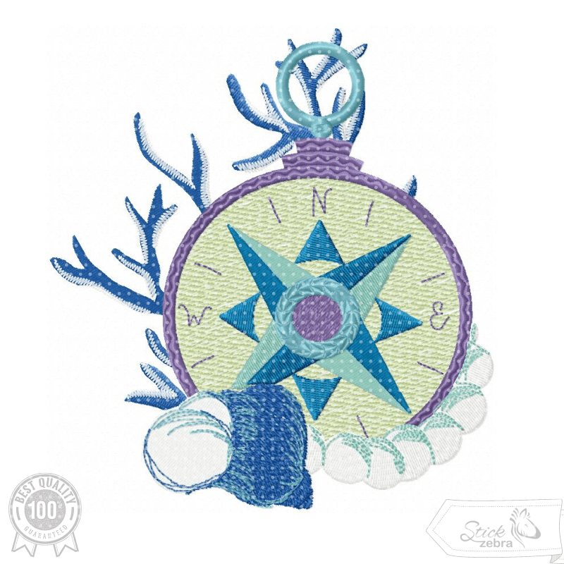 Kompass Stickdatei – maritimes Motiv für Reiselust, Abenteuer & Herzensprojekte - Sewando
