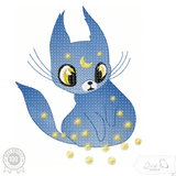 Katze Stickdatei – mystisches Tiermotiv für magische Projekte - Sewando