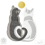 Katzen Stickdatei – zwei Seelen, ein Herz für deine Stickmaschine - Sewando